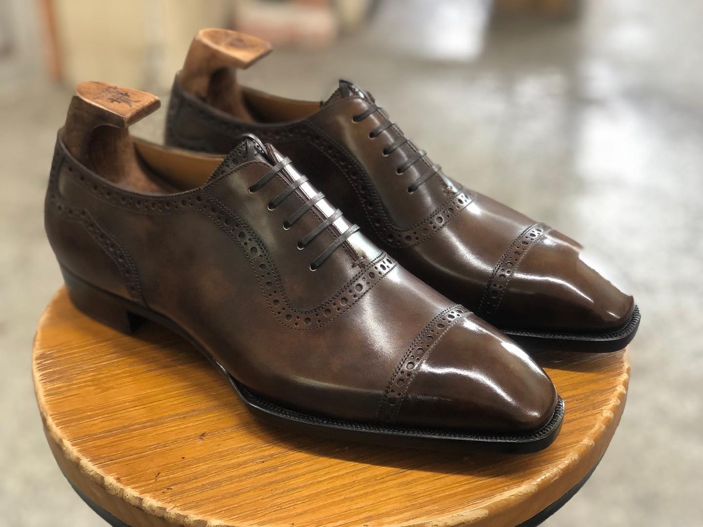 MAJESTIC - BROWN CAP TOE OXFORD LACEUP
