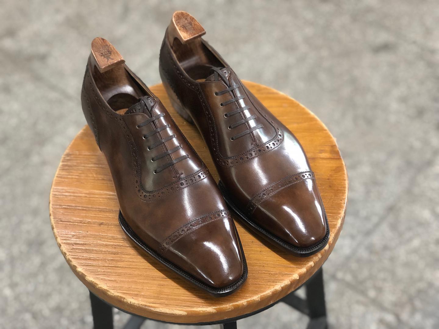 MAJESTIC - BROWN CAP TOE OXFORD LACEUP