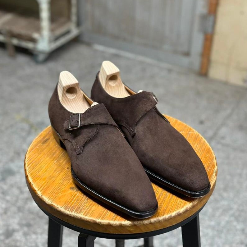 MOCHA GRACE - BROWN SUEDE SINGLE MONKSTRAP