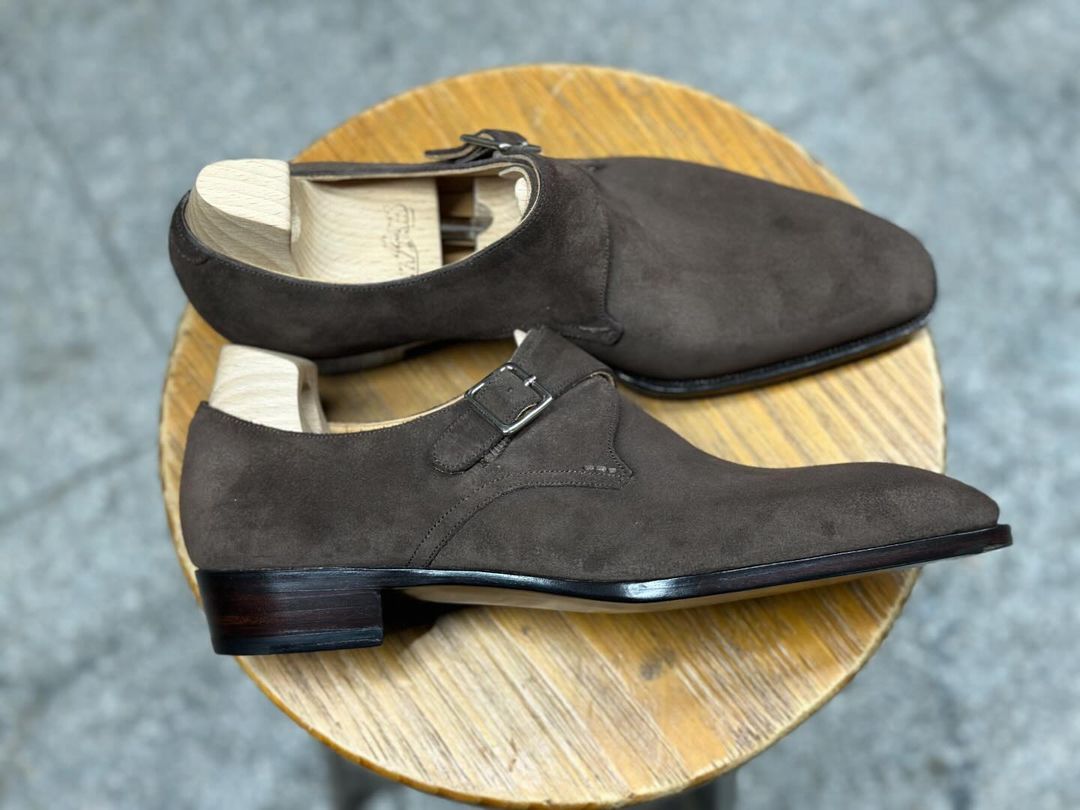 MOCHA GRACE - BROWN SUEDE SINGLE MONKSTRAP