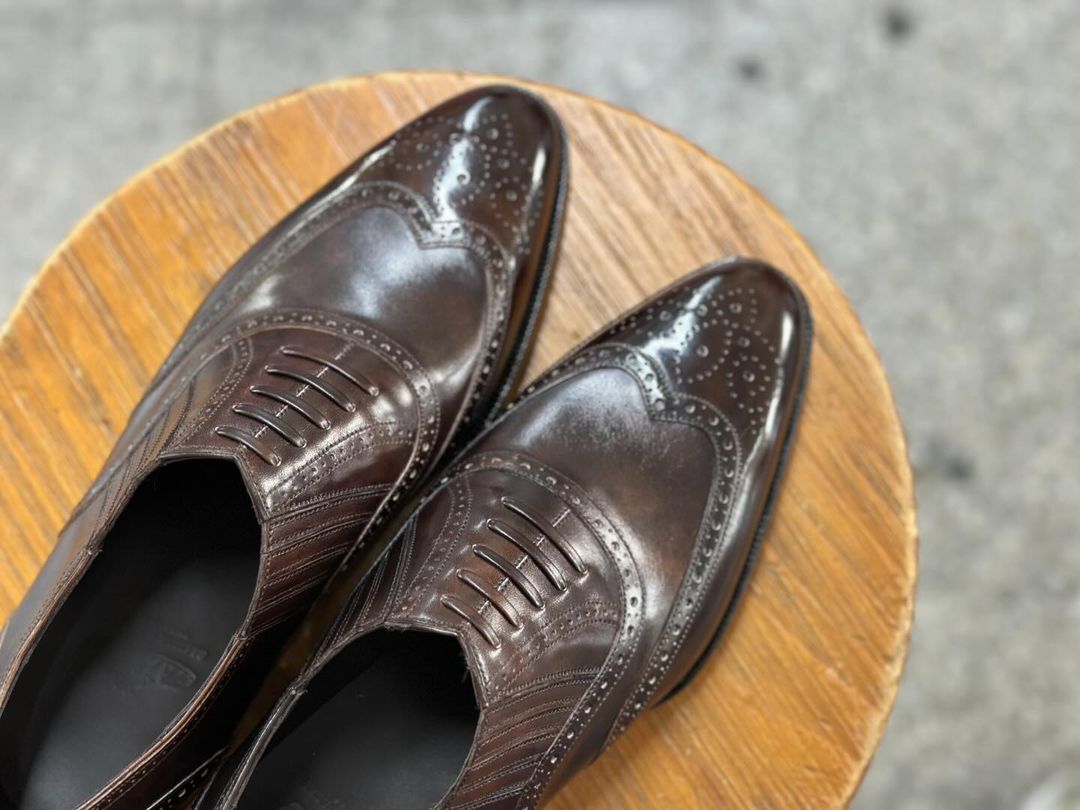 LORENZO - DARK BROWN BROGUE OXFORDS