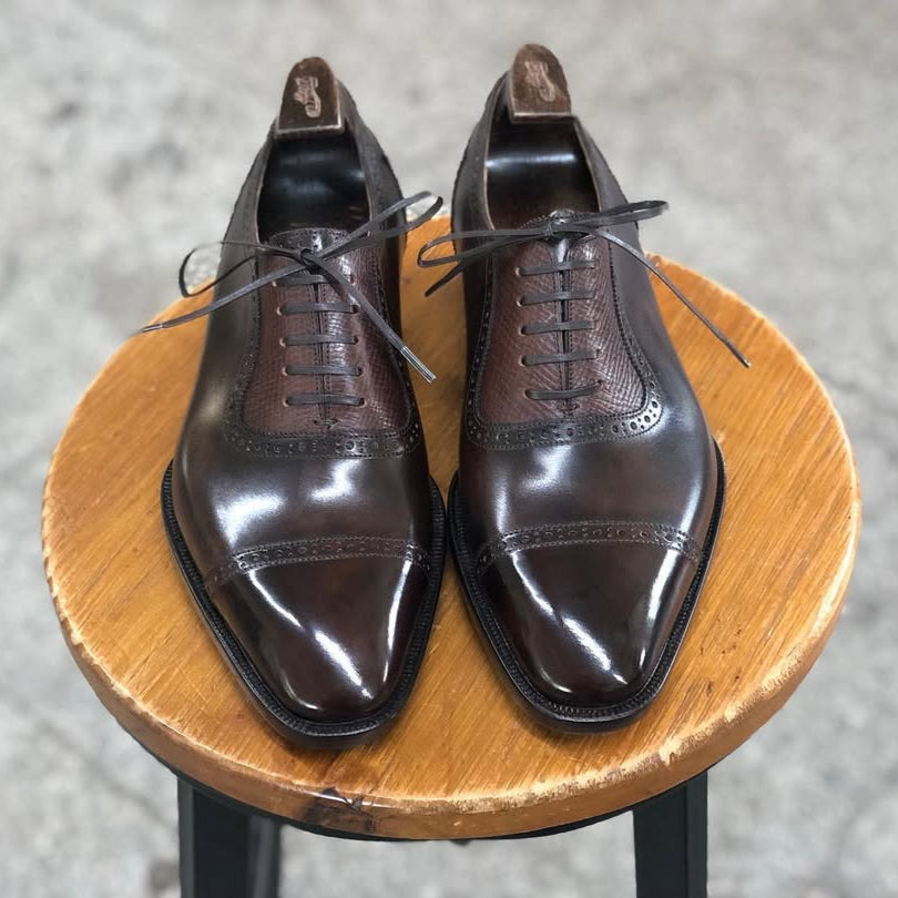 ADELAIDE - LUXURY BROWN OXFORD LACEUP