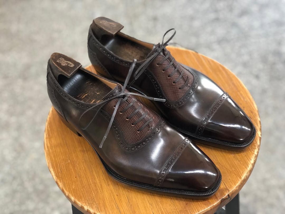 ADELAIDE - LUXURY BROWN OXFORD LACEUP