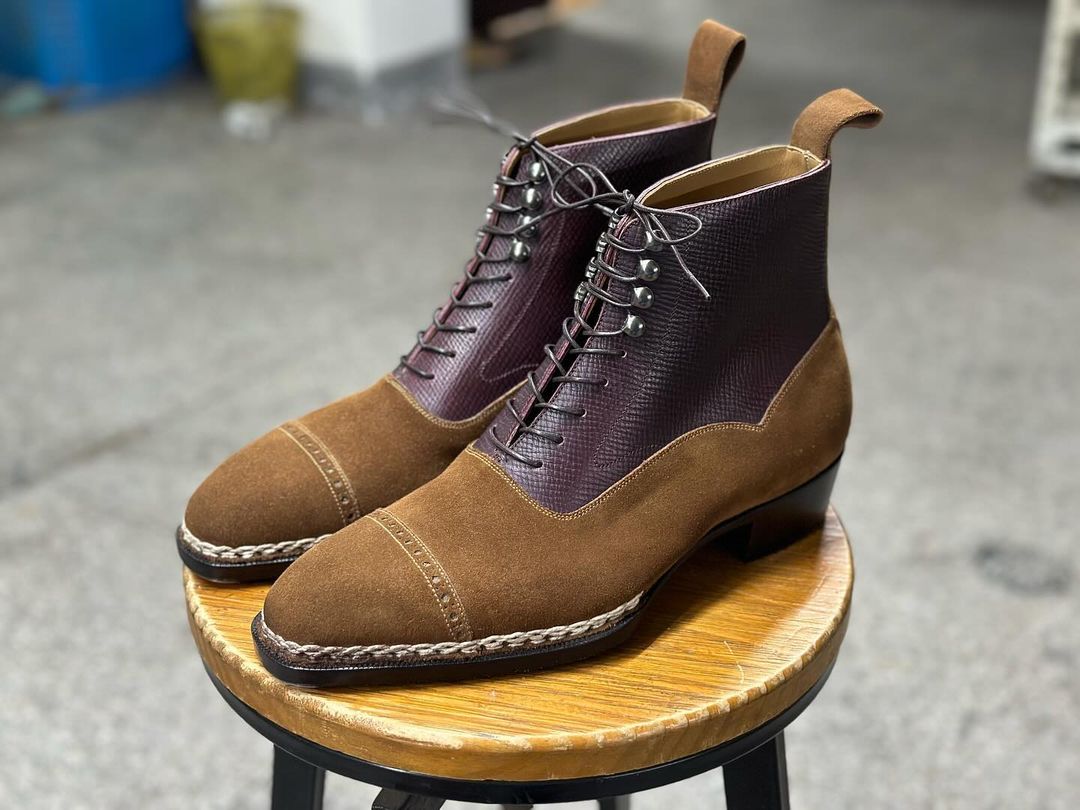 MARQUIS - DOUBLE PATTERN SUEDE LACEUP BOOT