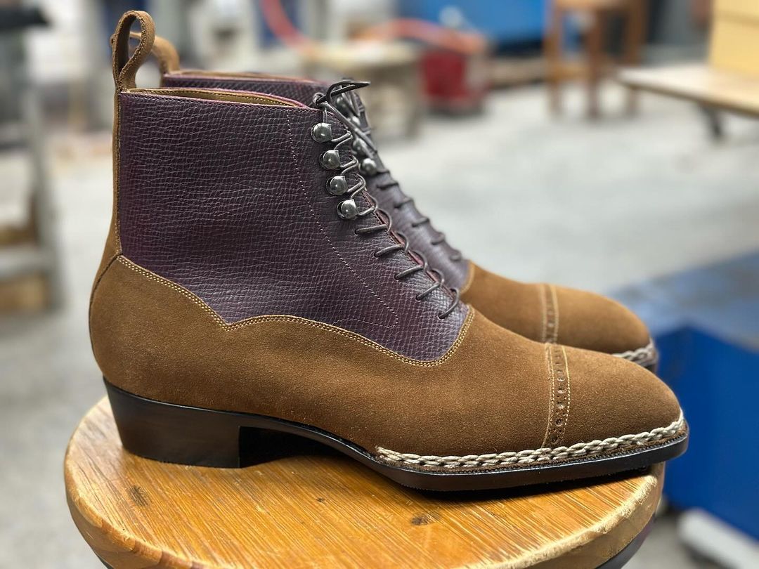 MARQUIS - DOUBLE PATTERN SUEDE LACEUP BOOT
