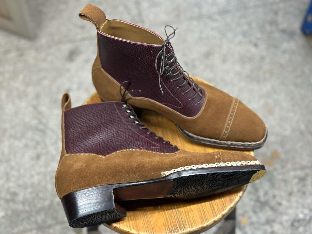 MARQUIS - DOUBLE PATTERN SUEDE LACEUP BOOT